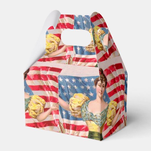 Amerikaanse Flag Lady Liberty Independence Bedankdoosjes (Achterkant)