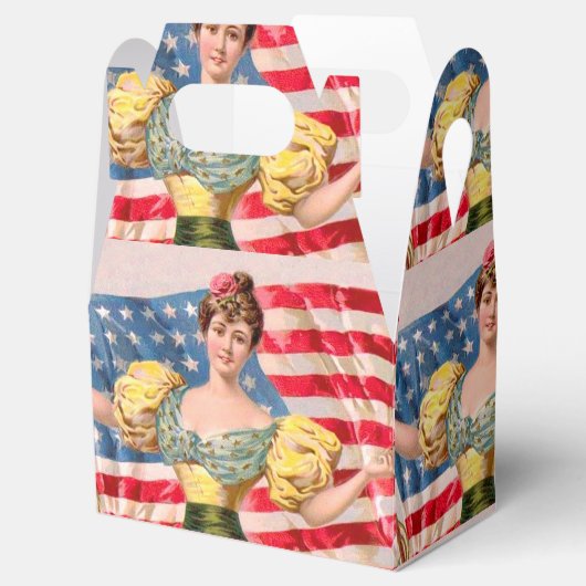 Amerikaanse Flag Lady Liberty Independence Bedankdoosjes (Geopend)