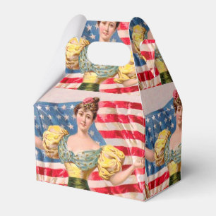 Amerikaanse Flag Lady Liberty Independence Bedankdoosjes