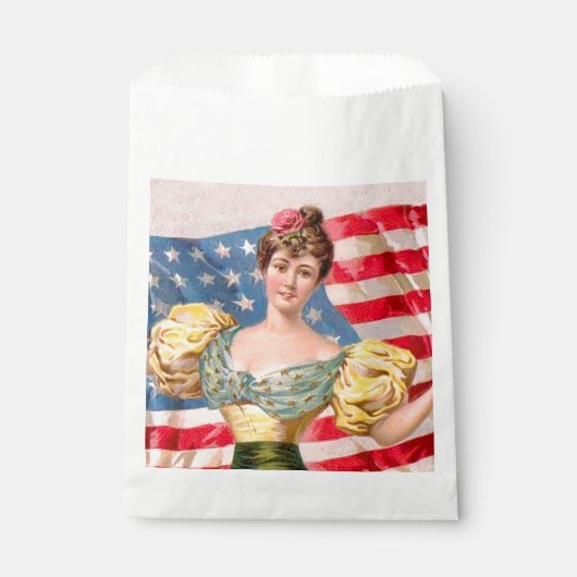 Amerikaanse Flag Lady Liberty Independence Bedankzakje (Voorkant)