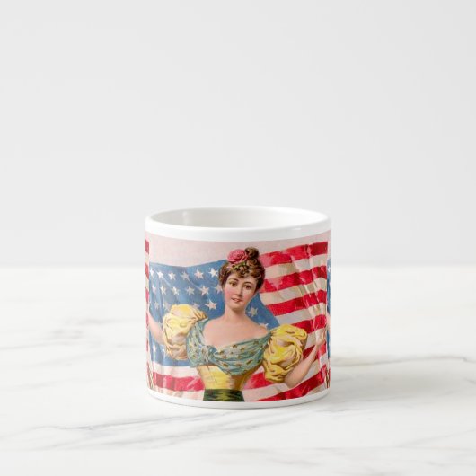 Amerikaanse Flag Lady Liberty Independence Espresso Kop (Voorkant)