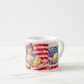 Amerikaanse Flag Lady Liberty Independence Espresso Kop (Voorkant rechts)