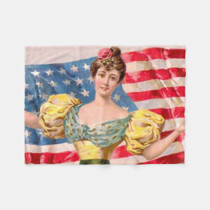 Amerikaanse Flag Lady Liberty Independence Fleece Deken
