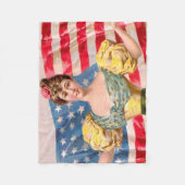 Amerikaanse Flag Lady Liberty Independence Fleece Deken (Voorkant)