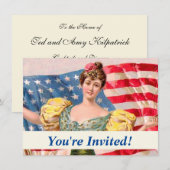 Amerikaanse Flag Lady Liberty Independence Kaart (Voorkant / Achterkant)