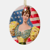 Amerikaanse Flag Lady Liberty Independence Keramisch Ornament (Rechts)