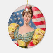 Amerikaanse Flag Lady Liberty Independence Keramisch Ornament (Links)