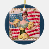 Amerikaanse Flag Lady Liberty Independence Keramisch Ornament (Voorkant)