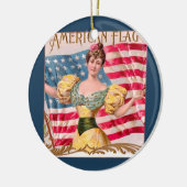 Amerikaanse Flag Lady Liberty Independence Keramisch Ornament (Links)