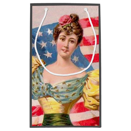 Amerikaanse Flag Lady Liberty Independence Klein Cadeauzakje (Achterkant)