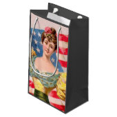 Amerikaanse Flag Lady Liberty Independence Klein Cadeauzakje (Achterkant Gekanteld)