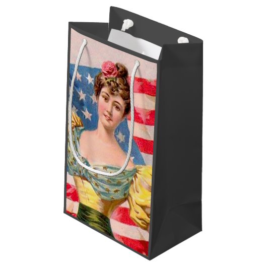 Amerikaanse Flag Lady Liberty Independence Klein Cadeauzakje (Achterkant Gekanteld)