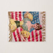 Amerikaanse Flag Lady Liberty Independence Legpuzzel (Horizontaal)
