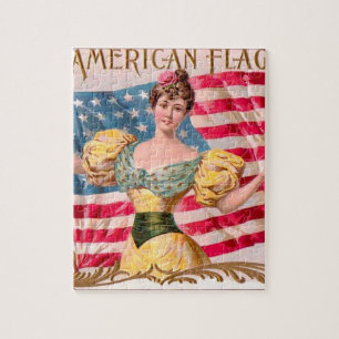 Amerikaanse Flag Lady Liberty Independence Legpuzzel