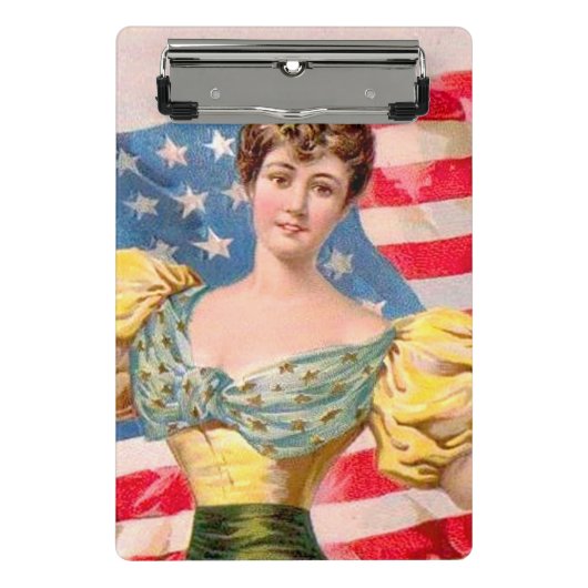 Amerikaanse Flag Lady Liberty Independence Mini Klembord (Voorkant)
