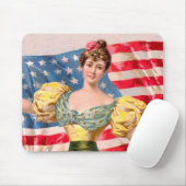 Amerikaanse Flag Lady Liberty Independence Muismat (Met muis)