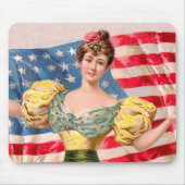 Amerikaanse Flag Lady Liberty Independence Muismat (Voorkant)