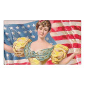 Amerikaanse Flag Lady Liberty Independence Naambadge (Voorkant)