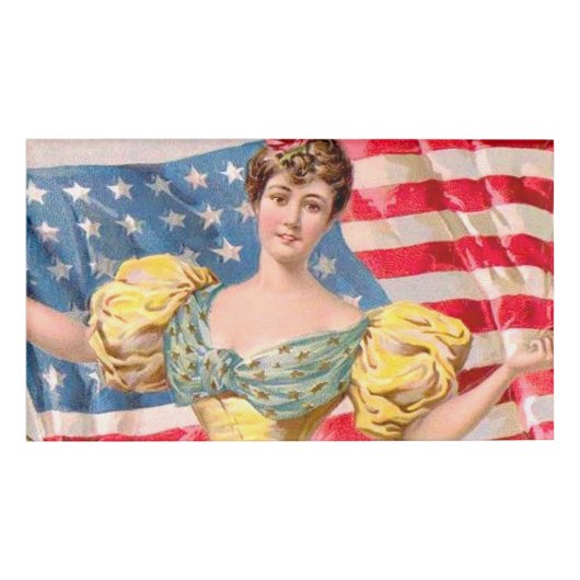 Amerikaanse Flag Lady Liberty Independence Naambadge (Voorkant)