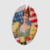 Amerikaanse Flag Lady Liberty Independence Ornament (voorkant)