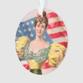Amerikaanse Flag Lady Liberty Independence Ornament (voorkant)
