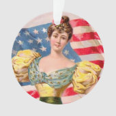 Amerikaanse Flag Lady Liberty Independence Ornament (voorkant)