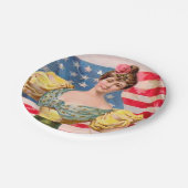 Amerikaanse Flag Lady Liberty Independence Papieren Bordje (Gekanteld)