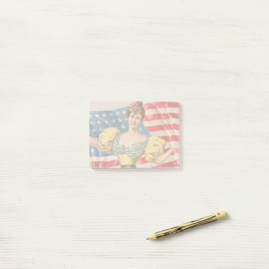 Amerikaanse Flag Lady Liberty Independence Post-it® Notes (Op bureau)