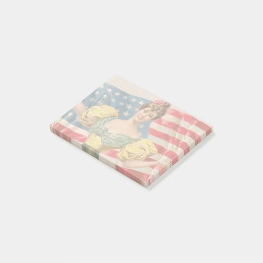 Amerikaanse Flag Lady Liberty Independence Post-it® Notes (Schuin)
