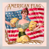 Amerikaanse Flag Lady Liberty Independence Poster (Voorkant)