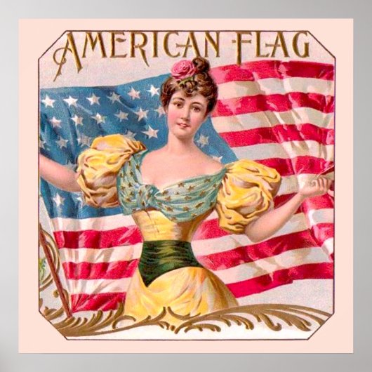Amerikaanse Flag Lady Liberty Independence Poster (Voorkant)