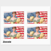 Amerikaanse Flag Lady Liberty Independence Rechthoekige Sticker (Vel)