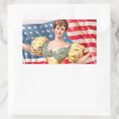Amerikaanse Flag Lady Liberty Independence Rechthoekige Sticker (Tas)