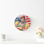 Amerikaanse Flag Lady Liberty Independence Ronde Klok (Huis)