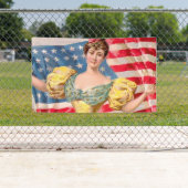 Amerikaanse Flag Lady Liberty Independence Spandoek (Insitu)