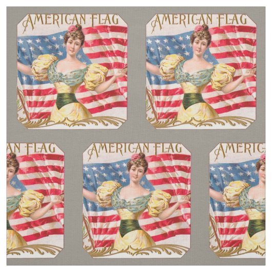 Amerikaanse Flag Lady Liberty Independence Stof (Swatch)