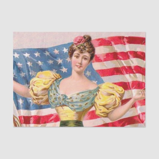 Amerikaanse Flag Lady Liberty Independence Tissuepapier (Voorkant)