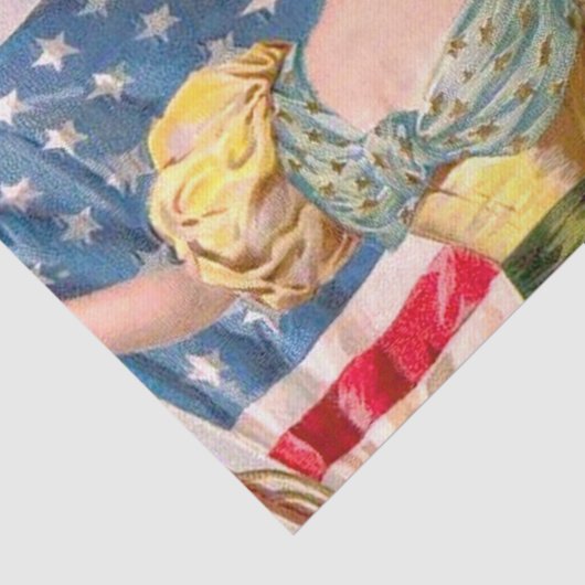 Amerikaanse Flag Lady Liberty Independence Tissuepapier (Detail)