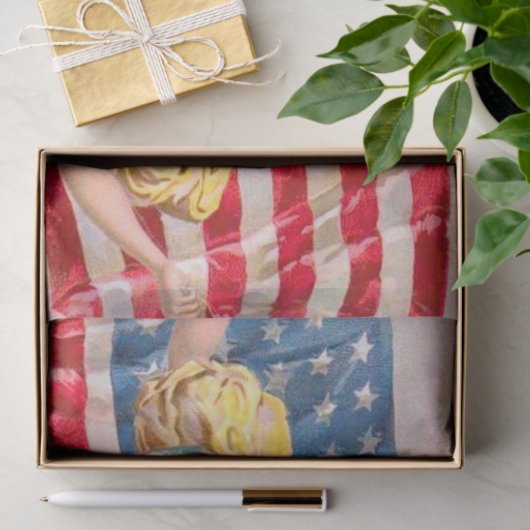 Amerikaanse Flag Lady Liberty Independence Tissuepapier (Geschenk)