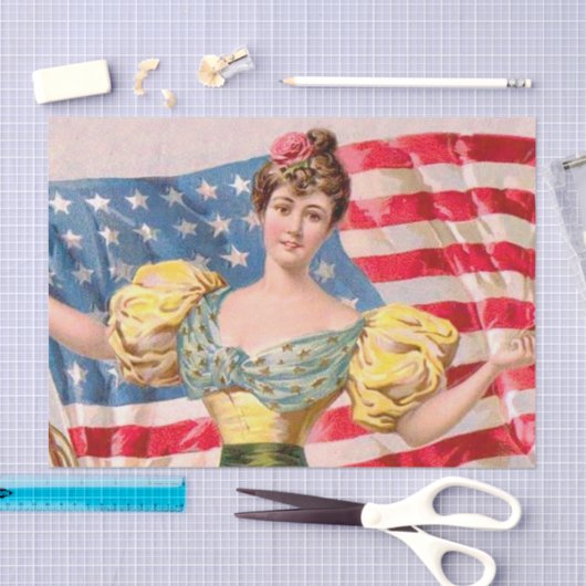Amerikaanse Flag Lady Liberty Independence Tissuepapier (Craft)