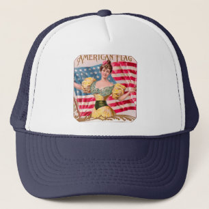 Amerikaanse Flag Lady Liberty Independence Trucker Pet