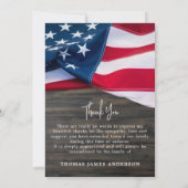Amerikaanse Flag Memorial Bedankkaart (Achterkant)