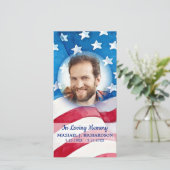 Amerikaanse Flag Memorial Prayer Photo Funeral Bla (Staand voorkant)