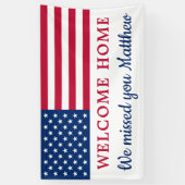 Amerikaanse Flag Militaire Welkome Thuis Spandoek (Verticaal)