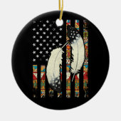 Amerikaanse Flag Native Tribe Feather Pride Keramisch Ornament (Voorkant)