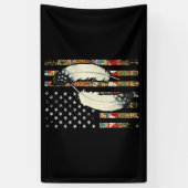 Amerikaanse Flag Native Tribe Feather Pride Spandoek (Verticaal)