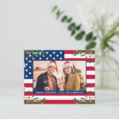 Amerikaanse Flag Patriotic Kerstmis - Aangepaste f Feestdagenkaart (Staand voorkant)
