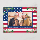 Amerikaanse Flag Patriotic Kerstmis - Aangepaste f Feestdagenkaart (Voorkant)