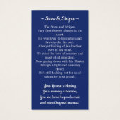 Amerikaanse Flag Photo Army Funeral Prayer Card Visitekaartje (Achterkant)