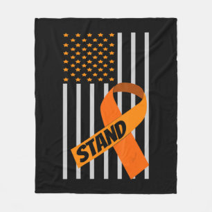 Amerikaanse Flag Ribbon Leukemia Awareness Family  Fleece Deken